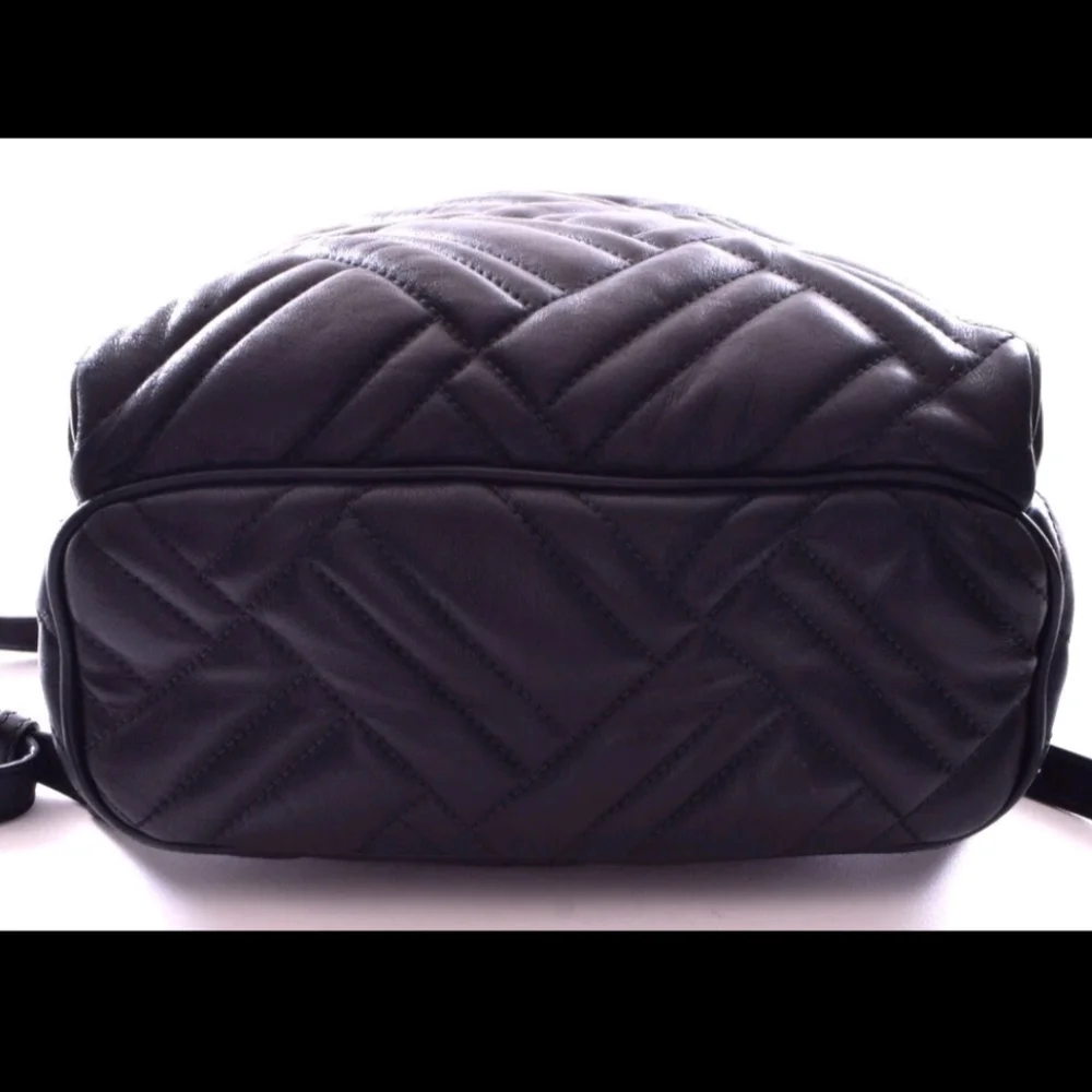 Michael Kors Abbey Medium Backpack Leather Quilted Black - Picture 7 of 10